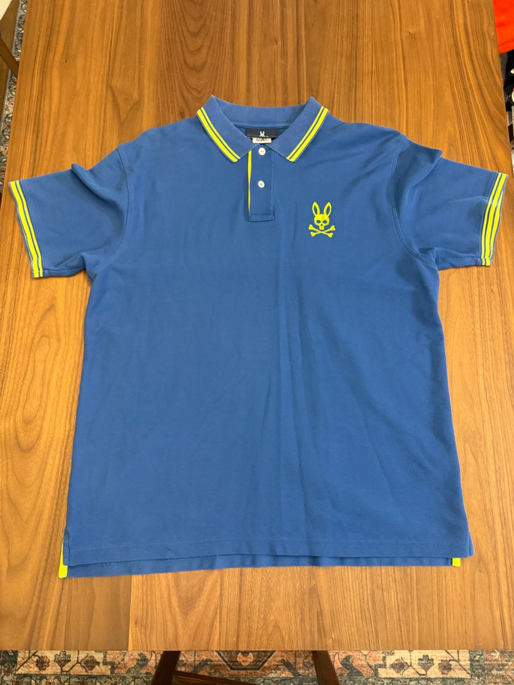 Psycho Bunny Blue Polo with Yellow Trim 8 XXL